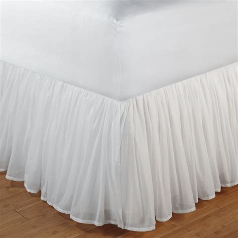 Voile Bedskirt Queen White Bedskirt White Bed Skirt Ruffle Bed