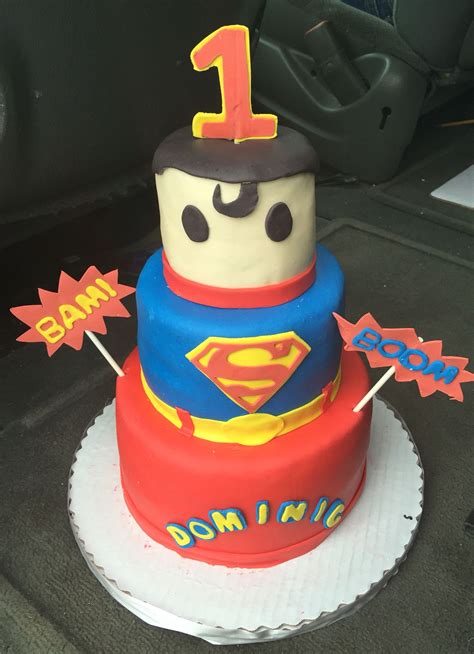 How to decorate a cake! Superman tiered cake | Cake, Tiered cakes, Cake decorating