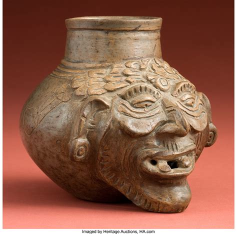 Fine Maya Plumbate Old Fire God Jar Ceramics And Porcelain Lot