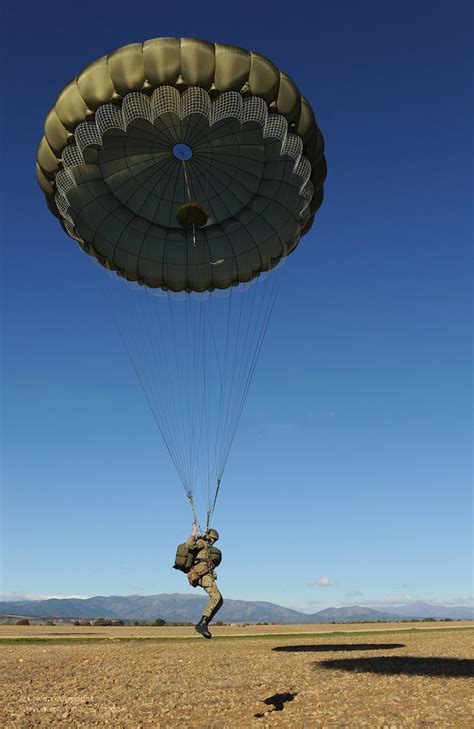 British Paratrooper Landing During Exercise A Paratrooper Flickr