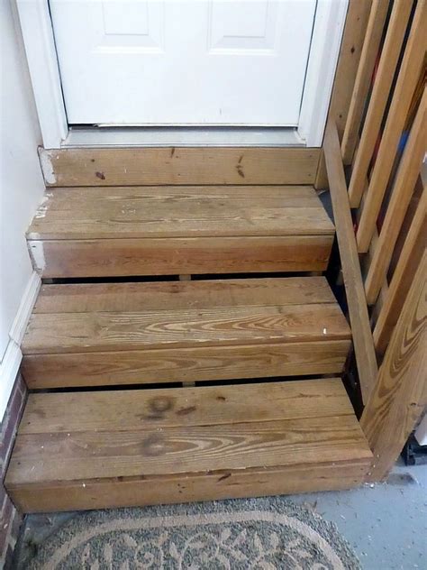 Here you may to know how to finish garage stairs. Renewing Boring Garage Steps | Garage steps, Garage door ...