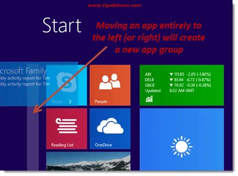 Windows 8 Start Screen Apps And App Groups