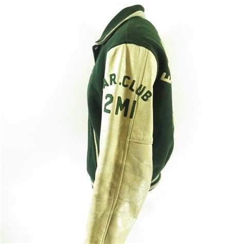 Vintage 70s Track Team Varsity Jacket Mens 42 Winged Foot Chenille Wool