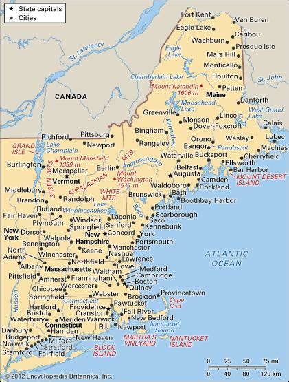 Printable map of england with towns and cities. New England | region, United States | Britannica.com