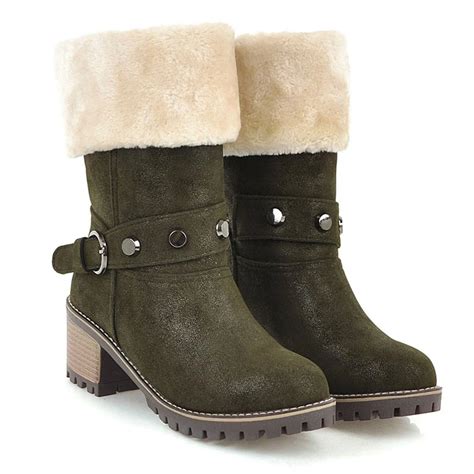 wisstt boots fashion women s plush martin boots short tube thick with buckle warm boot autumn
