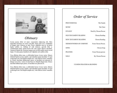 4 Page Black Ornate Funeral Program Template Funeral Templates