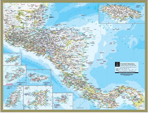 Central America Wall Map By National Geographic Mapsales