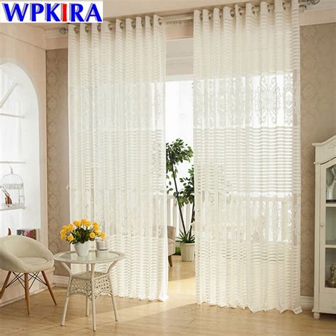 White Curtains Living Room Mrtrees Modern White Tulle Window Curtains