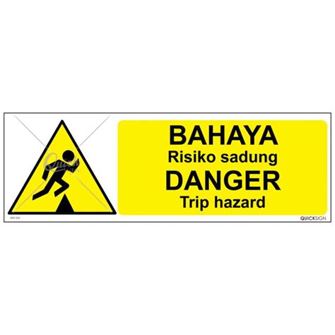 Wd035 Danger Trip Hazard Signage Safetyware Sdn Bhd