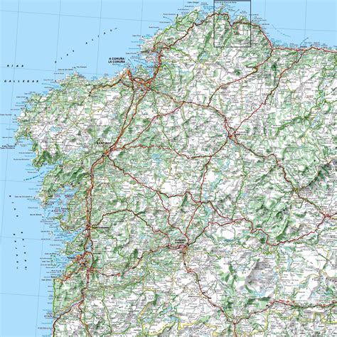 Mapa De Carreteras De Galicia Tama O Completo Gifex
