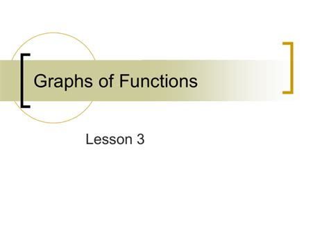 Lesson 3 Graphs Of Functions