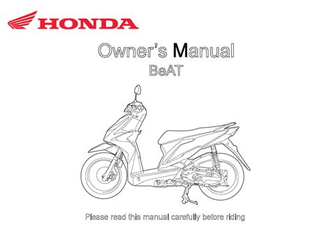 User Manual Honda BeAT 2019 English 120 Pages