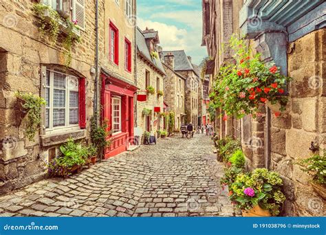Beautiful Alley In An Old Town In Europe Editorial Photo Image Of