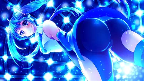 Wallpaper Anime Girls Blue Vocaloid Hatsune Miku Circle Disco Light Screenshot