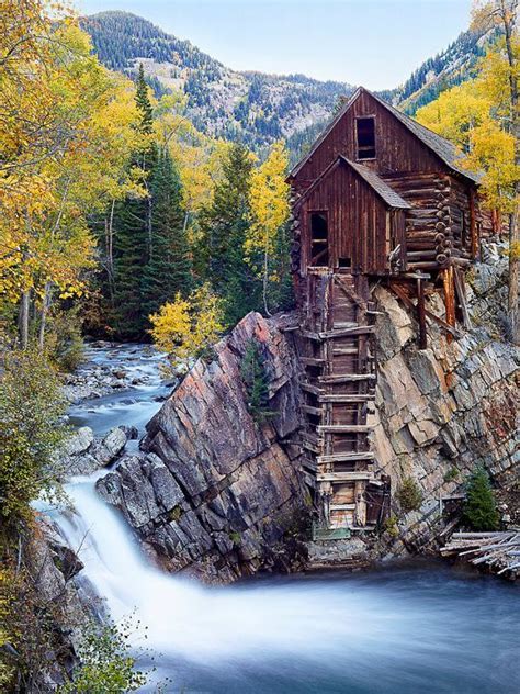 Crystal Mill Fall Photo Print Autumn Colors Crystal River Waterfall