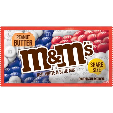Mandms Peanut Butter Red White Blue Share Size 314 Oz Candy