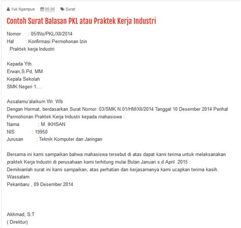 Balasan yang setimpal dari allah swt. Contoh Surat Balasan PKL 2019 | Kumpulan Contoh Surat dan ...