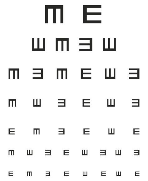Tumbling E Eye Chart Pdf Printable Worksheets