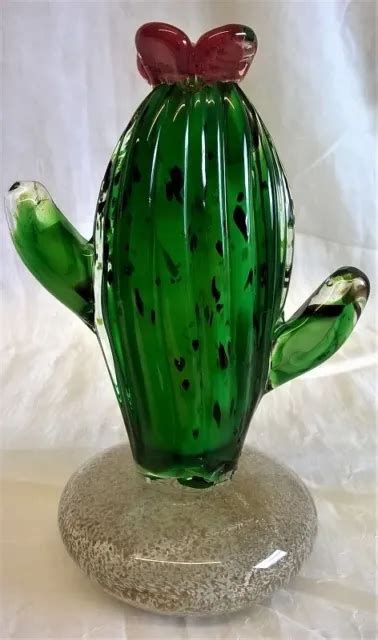 Art Glass Flowering Cactus Figure Paperweight Juliana Objets D Art Cacti 60293 52 74 Picclick