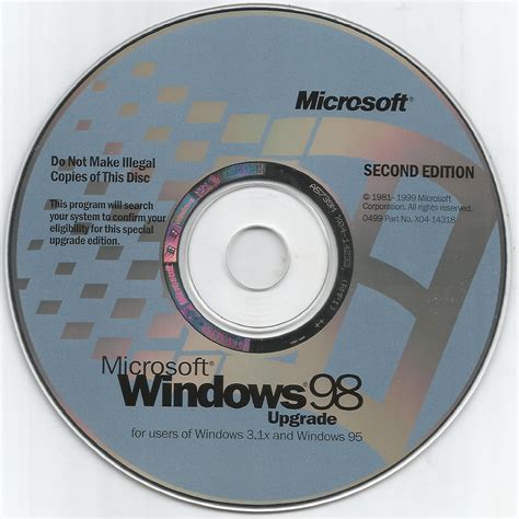 Windows 98 Se Upgrade Cd Oem Microsoft Free Download Borrow And