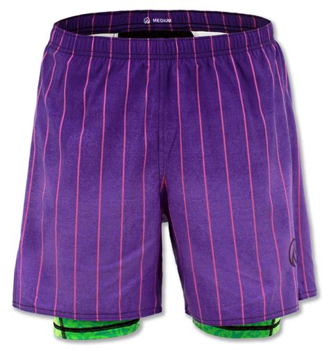 Mens Purple Pinstripe Running Shorts