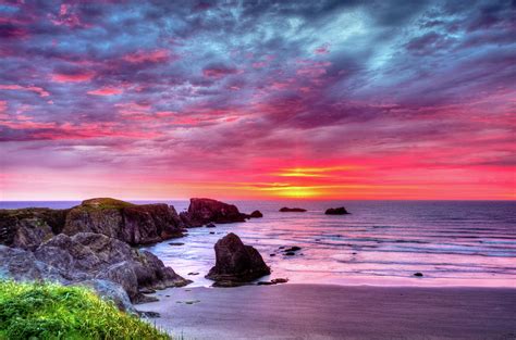 Pink Sunset Bandon Oregon Photograph By Connie Cooper Edwards