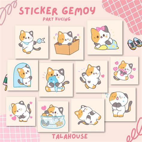 Jual Min Pcs Sticker Gemoy Part Kucing Shopee Indonesia