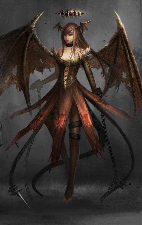 1girl Bat Wings Breasts Brown Eyes Demon Girl Demon Girl Bat