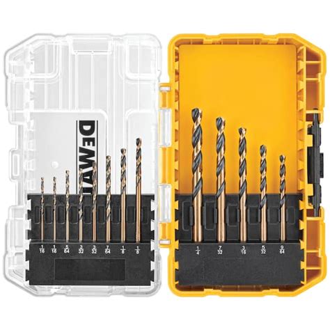 Dewalt Dw1163 Black Oxide Drill Bit Set For Wood Metal Plastic 13 Pc