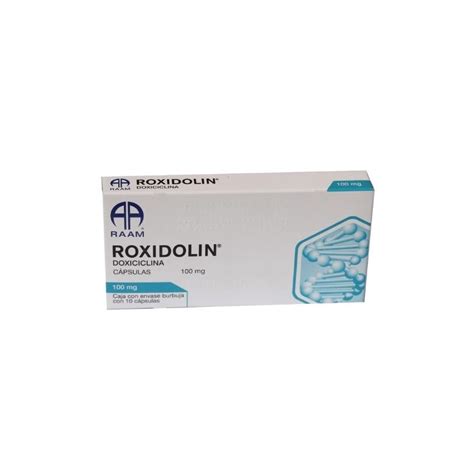 Roxidolin Doxiciclina 100mg 10 Capsulas Mexipharmacy Farmacia