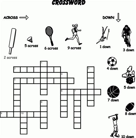 Printable Sports Related Crossword Puzzles Printable Crossword Puzzles
