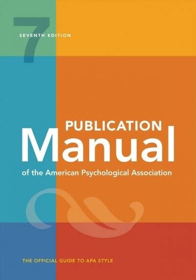 알라딘 Publication Manual Of The American Psychological Association 7th