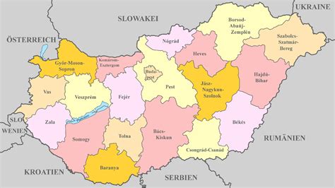 Ungarn Karte Mit Regionen And Landkarten Mit Provinzen