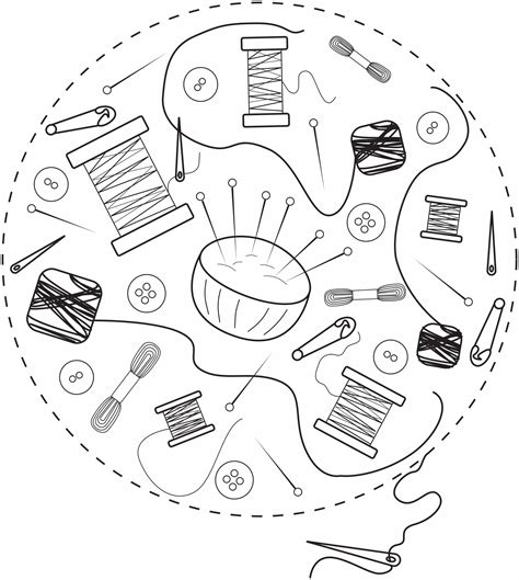 Kitchen Sewing And Art Supply Coloring Pages