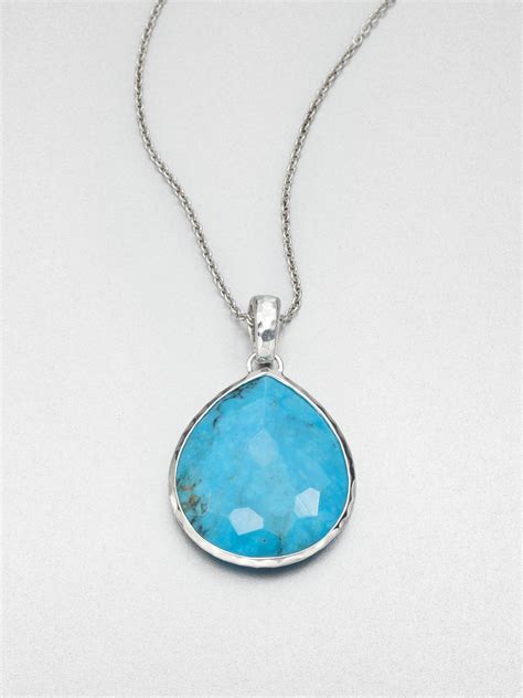 Ippolita Turquoise Sterling Silver Pendant Necklace In Blue Silver