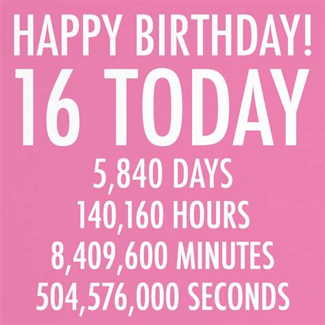 Funny 16th Birthday Card Pink Happy Birthday 16 Today Etsy