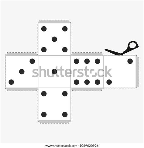 Paper Dice Template Model White Cube Stock Vector Royalty Free