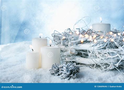 White Winter Decoration In Snow Stock Photo Image Of Frost