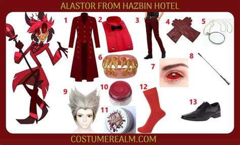 Fancy Dress Unisex Fancy Dress Alastor Hazbin Hotel Cosplay Red Male