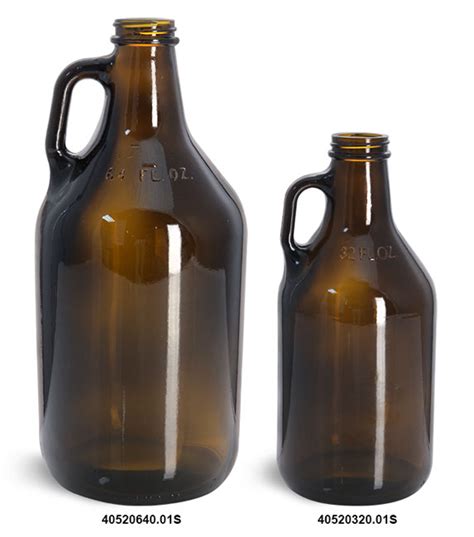 Sks Bottle And Packaging 64 Oz Amber Glass Round Growler Jugs Bulk