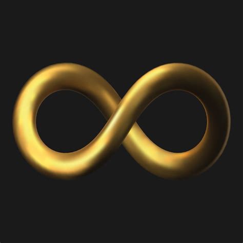 Premium Vector 3d Styled Golden Infinity Symbol Illustration