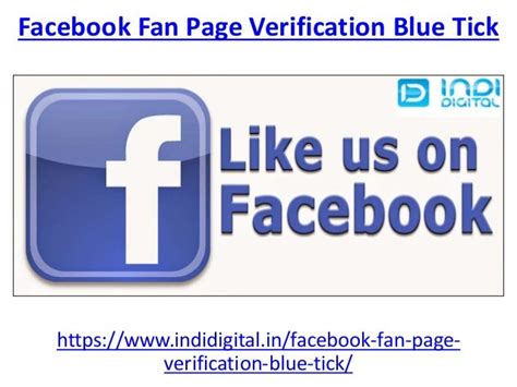 Facebook Fan Page Verification Blue Tick
