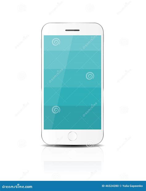 New Realistic Mobile Phone With Blue Screen Stock Vector