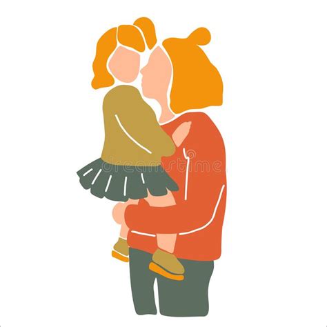 Mother Hugging Daughter Stock Vector Illustration Of Adult 218687857