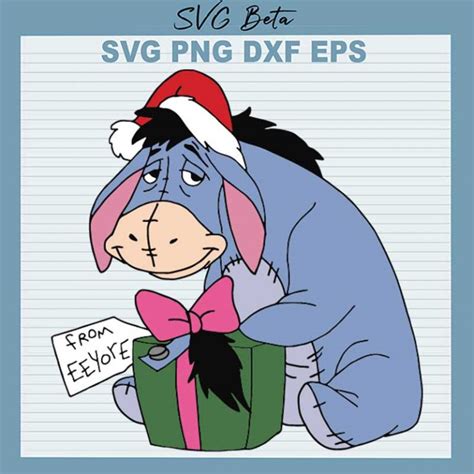 Christmas Eeyore Svg Christmas Eeyore Santa Hat Svg Disney Eeyore Svg