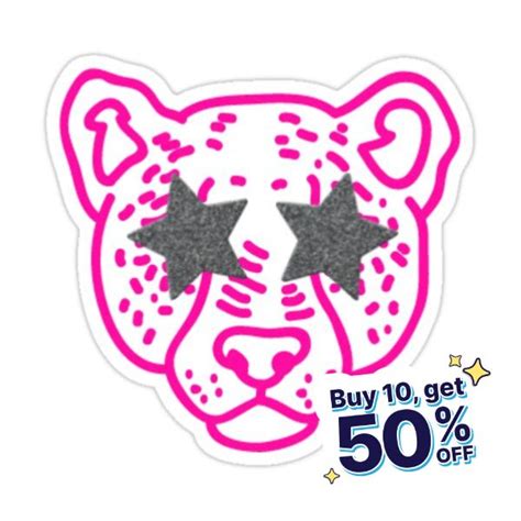 Preppy Pink Cheetah Sticker Sticker For Sale By Bayleejaexoxo Pink