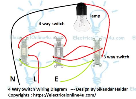 How To Wire 4 Way Switch Wiring Diagram Electrical Online 4u All