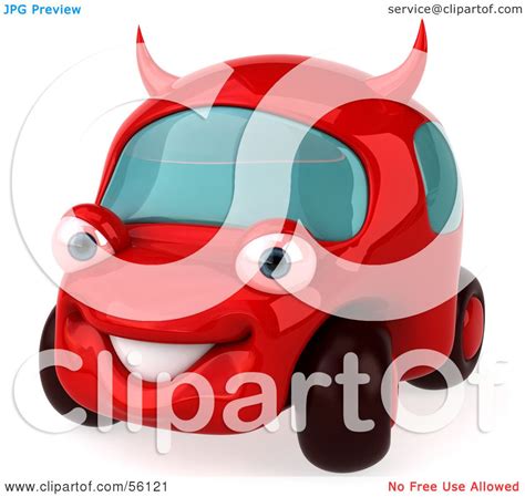 Royalty Free Rf Clipart Illustration Of A 3d Red Devil Car Character