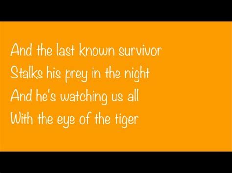 Survivor Eye Of The Tiger Lyrics Youtube