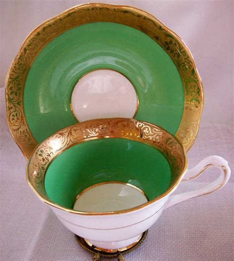 While there, he asked the salesman about creating a pattern called blossom time, to tie in with the apple blossom festival. Royal Albert Green Gold Regency Cup Saucer Avon Shaped ...